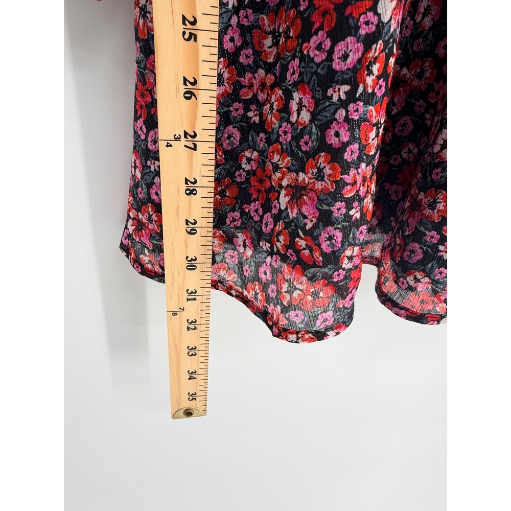 Mi Ami Francesca's Floral Smocked Mini Dress M Red Black Cottagecore Coquette - Picture 8 of 9